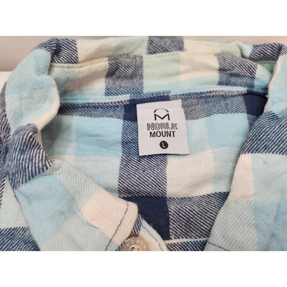 Noble Mount Mens Plaid Flannel Long Sleeve Button Up Shirt Size Large - Picture 2 of 6